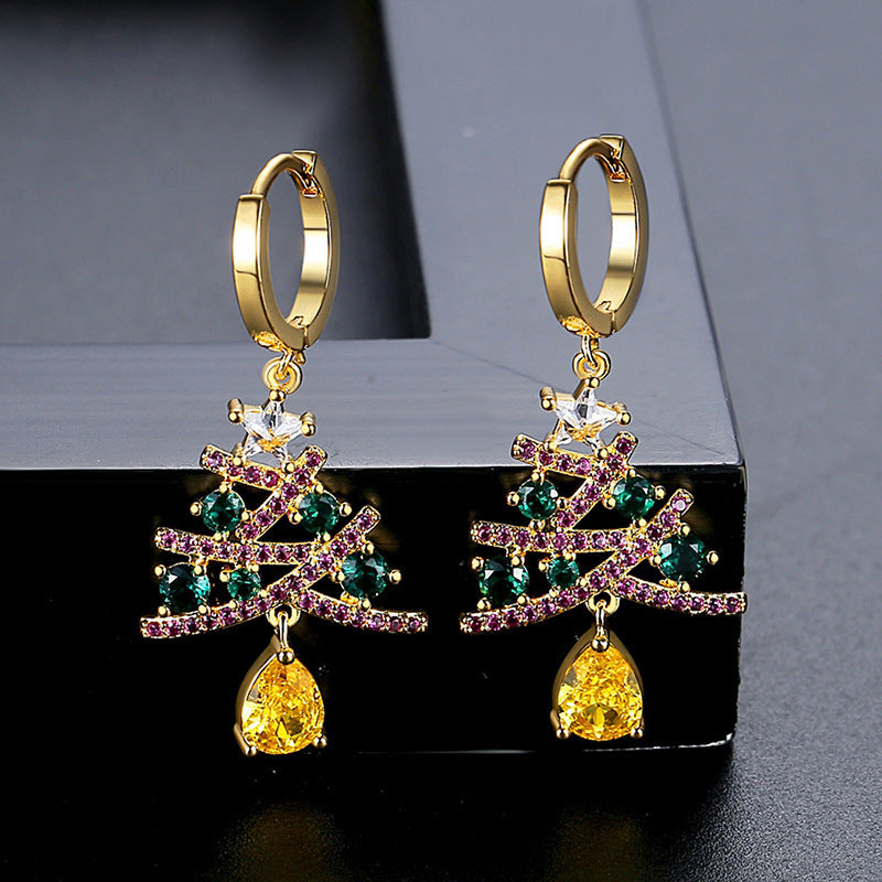 Collection of Colorful Rhinestones Fashion Personality Shining Earrings Gift in a gallery layout