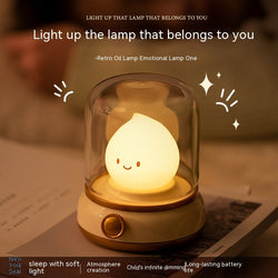 Collection of Retro Small Night Lamp Bedroom Mini Desktop LED Cute Night Lamp Creative USB Rechargeable Portable Cartoon Table Lamp For Coffee Bar Hotel Bedroom Home Decor in a gallery layout