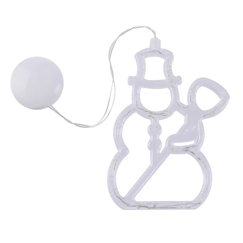 Collection of Christmas LED Suction Cup Chandelier Santa Claus Elk Snowman Lights Holiday Party Window Decor Lamps Battery Powered in a gallery layout