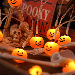 Collection of PVC Soft Material Halloween Lighting Chain Pumpkin Ghost Bat Modeling Lamp Indoor in a gallery layout