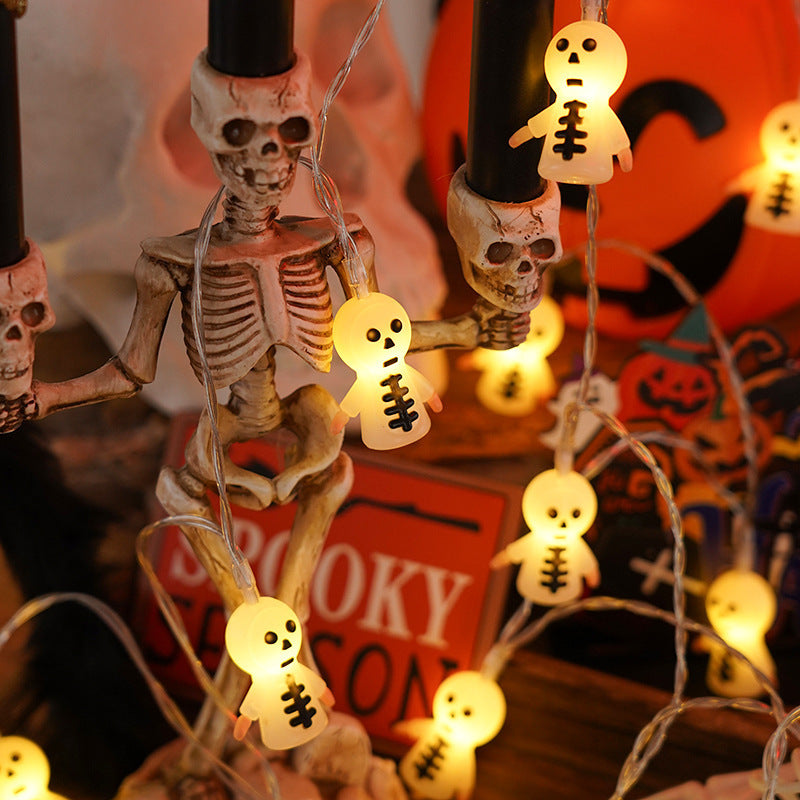 Collection of PVC Soft Material Halloween Lighting Chain Pumpkin Ghost Bat Modeling Lamp Indoor in a gallery layout