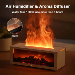 Collection of Flame Aromatherapy Machine Colorful Essential Oil Diffuser Home Large Fog Volume Flame Humidifier 3D Flame Fireplace Machine in a gallery layout