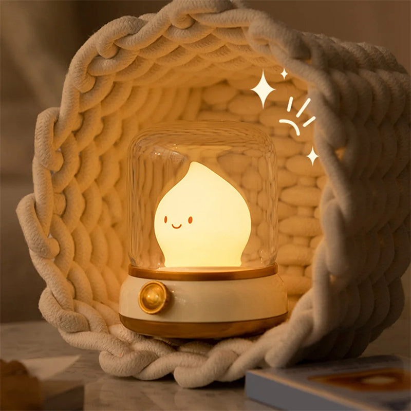 Collection of Retro Small Night Lamp Bedroom Mini Desktop LED Cute Night Lamp Creative USB Rechargeable Portable Cartoon Table Lamp For Coffee Bar Hotel Bedroom Home Decor in a gallery layout