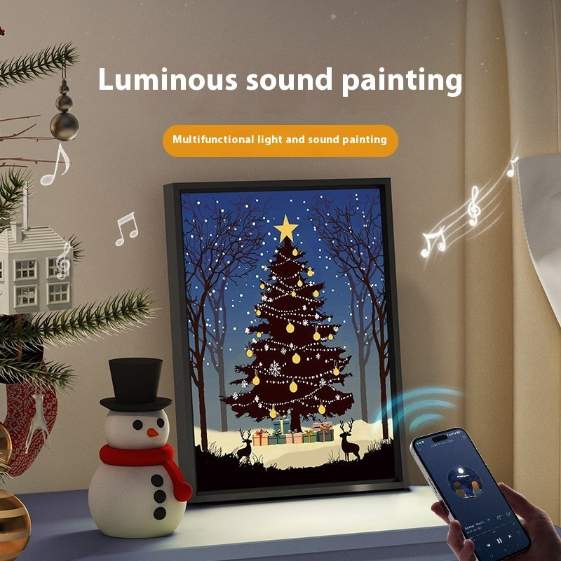 Collection of Luminous Speaker Christmas Tree Painting Bluetooth Speaker Desktop Ornament Gift Light in a gallery layout