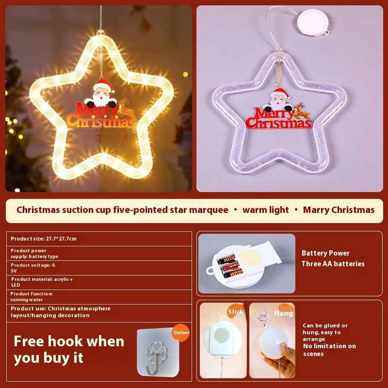 Collection of Christmas Pendant Decoration Christmas Atmosphere Led Lights Led Christmas Star Light Decoration in a gallery layout