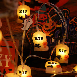 Collection of PVC Soft Material Halloween Lighting Chain Pumpkin Ghost Bat Modeling Lamp Indoor in a gallery layout