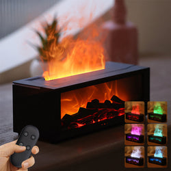 Collection of Flame Aromatherapy Machine Colorful Essential Oil Diffuser Home Large Fog Volume Flame Humidifier 3D Flame Fireplace Machine in a gallery layout