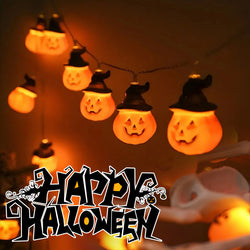 Collection of PVC Soft Material Halloween Lighting Chain Pumpkin Ghost Bat Modeling Lamp Indoor in a gallery layout