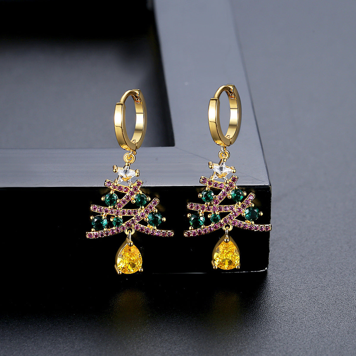 Collection of Colorful Rhinestones Fashion Personality Shining Earrings Gift in a gallery layout