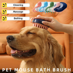 Collection of Soft Silicone Pets Hair Remover Comb Handheld Bath Shower Hair Shampoo Massage Brush in a gallery layout