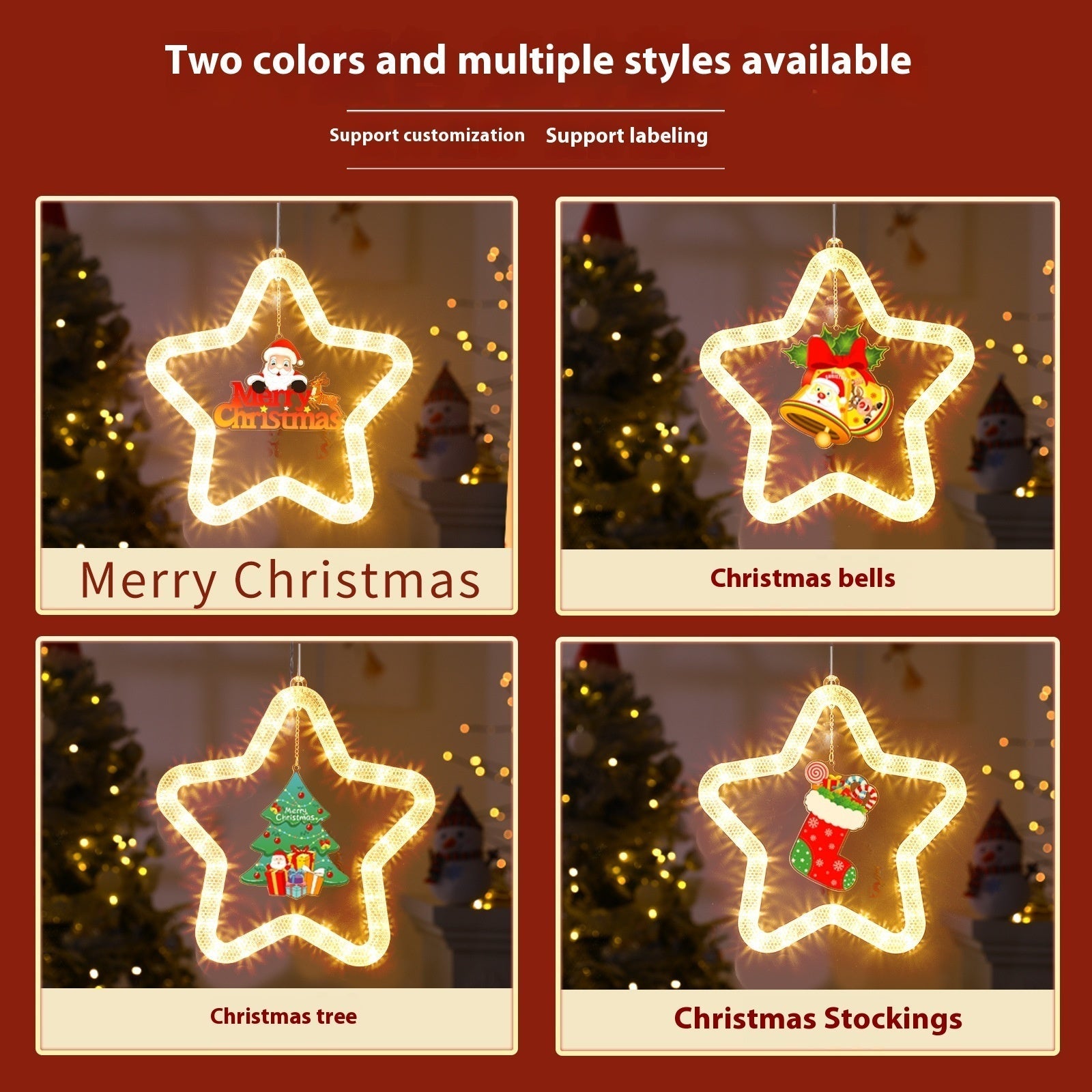 Collection of Christmas Pendant Decoration Christmas Atmosphere Led Lights Led Christmas Star Light Decoration in a gallery layout