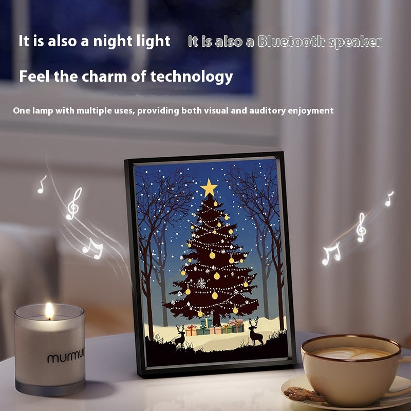 Collection of Luminous Speaker Christmas Tree Painting Bluetooth Speaker Desktop Ornament Gift Light in a gallery layout