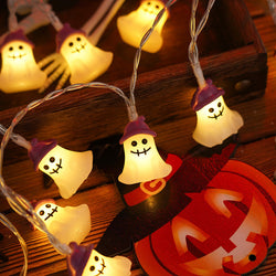 Collection of PVC Soft Material Halloween Lighting Chain Pumpkin Ghost Bat Modeling Lamp Indoor in a gallery layout